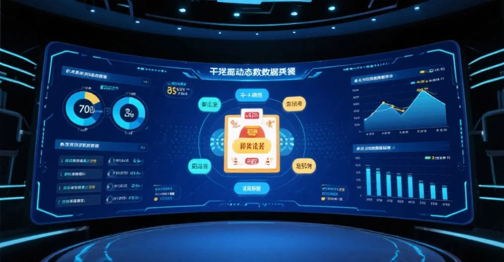 动态数据大屏展示开奖流程,带有实时图表与趋势分析,界面科技感十足